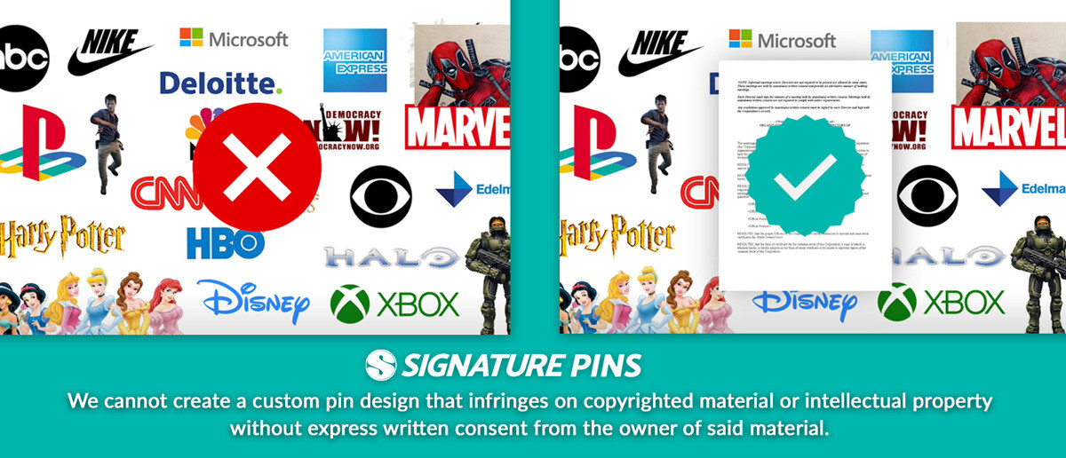 Intellectual property and copyright considerations when designing custom lapel pins