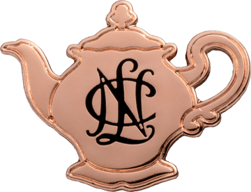 High-polish copper plated lapel pin