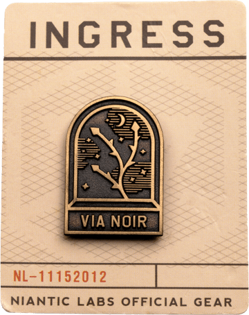 Lapel pin on a custom printed backer card
